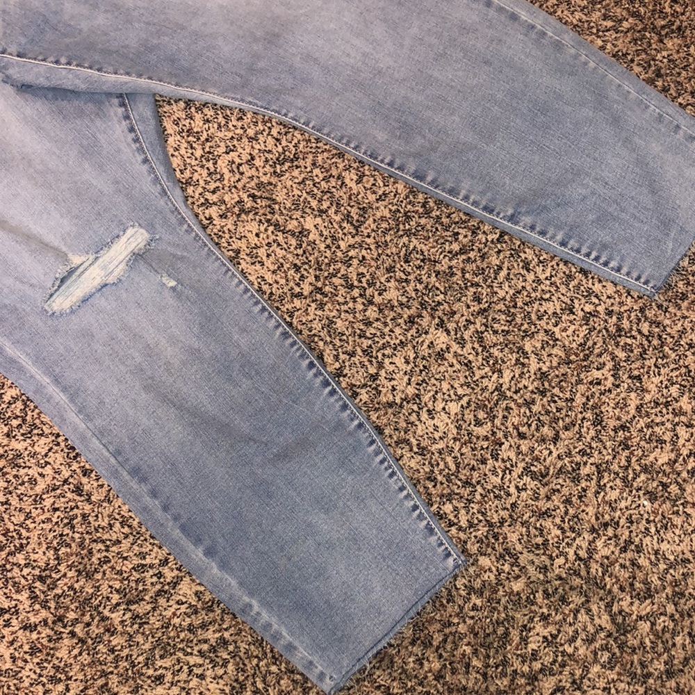 AVA & VIV Mid Rise Skinny Raw Hem Factory Distressed Plus Size Jeans  | NWT - Picture 4 of 10